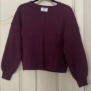 Old Navy Women's Deep Burgundy Crew Neck Sweater